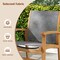 Natural Grey Acacia Wood Patio Chairs Set of 2 with Breathable Fabric and Ergonomic Comfort